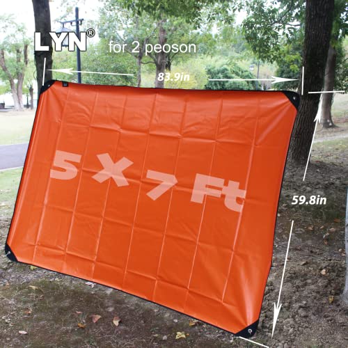 Image of LYN Heavy Duty Emergency Blanket Survival Gear Waterproof Insulated Blanket Emergency Tarp for Camping, Hiking, Bushcraft
