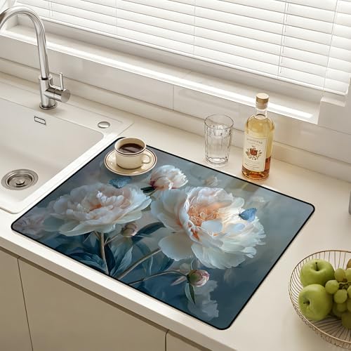 Image of Stove Guard Mat for Electric Stoves -Heat-Resistant Protector, Non-Slip Kitchen Counter Mat Stylish Kitchen Decor (Flower D)