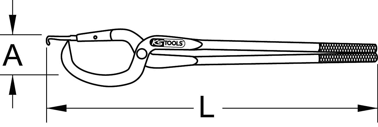 KS Tools 450.0320 Szczypce do sprezyn hamulców w samochod. uzytkowych, 500mm