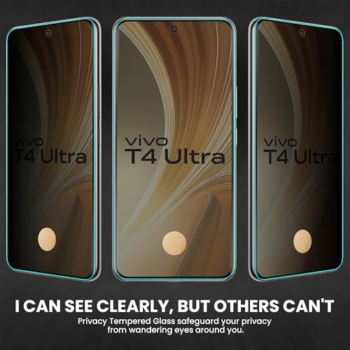 Image of ArmourPro UV Privacy Tempered Glass Screen Protector for Vivo T4 Ultra (6.77 Inch, Pack of 1) Edge to Edge Full Screen Coverage | Anti-Spy, Anti-Peeping & 9H Hardness Glass