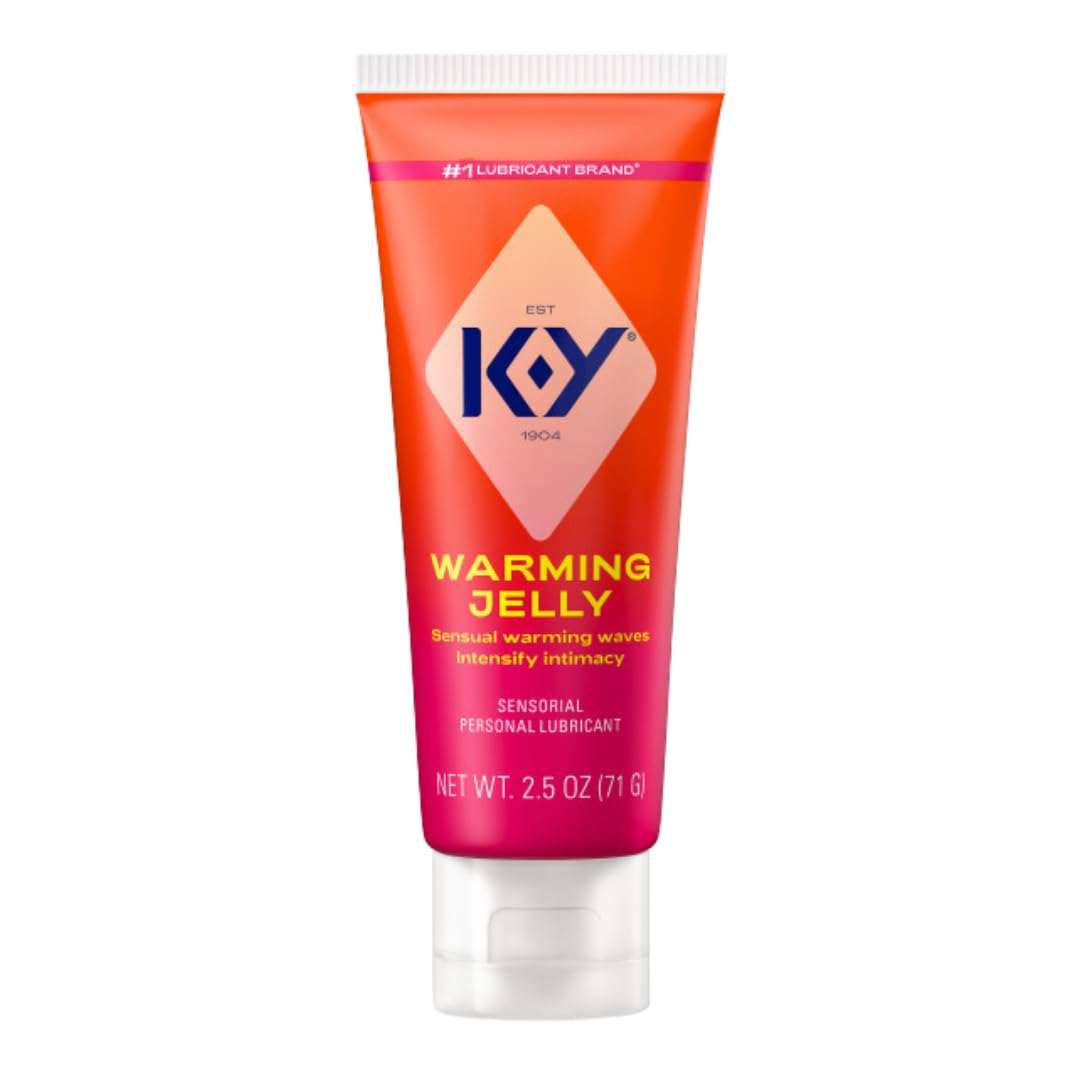 K-Y Warming Jelly Lube, Sensorial Personal Lubricant, Glycol Based Formula, Safe to Use with Latex Condoms, For Men, Women and Couples, 2.5 FL OZ