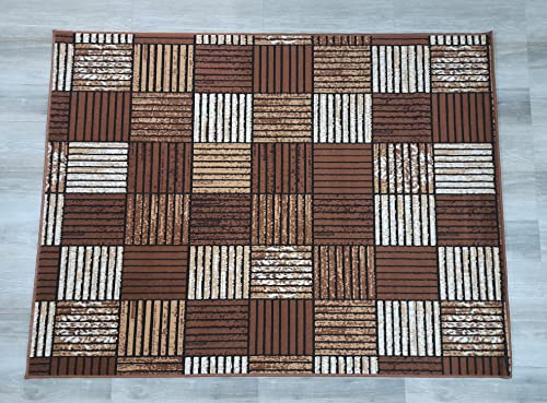 Image of Soft Modern Washable Beautiful Acrylic Rugs for Home Decor Living Room 5x7 Feet (150 x 200 Cm) Gold Color