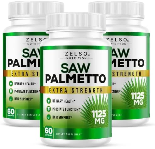 (3 Pack) Saw Palmetto Prostate Supplement for Men, 3-in-1 Benefits, DHT Blocker Hair Growth and Beta Blocker, Urinary Health, Prostate Function Support, 3 Month Supply