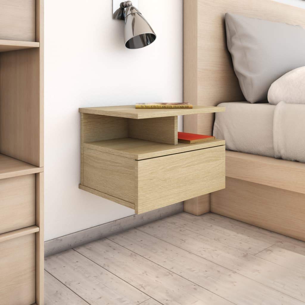 SCIEU Floating Nightstand Sonoma Oak 40x31x27cm Chipboard