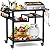 MEXMIODY Outdoor Grill Table, Multi-Function Pizza Oven Stand Table, Three-Shelf Food Prep and Work Cart Table, Heavy Duty Grill Cart Table for Party, Bar, Camping