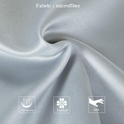 NTBAY 2 Pack Zippered Satin Pillow Cases for Hair and Skin Luxury King Hidden Zipper Pillowcases Set of 2, 50x90 cm, Grey - Image 2
