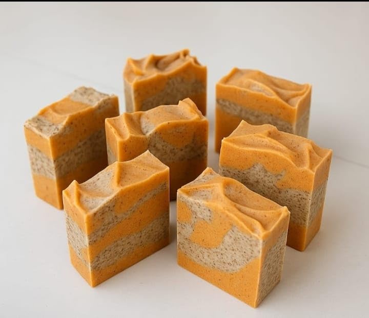 USHASAKHI Cold Process Turmeric & Coffee Handmade Soap | Natural Herbal Bathing Bar | Handmade Soap for Daily Use-image-41