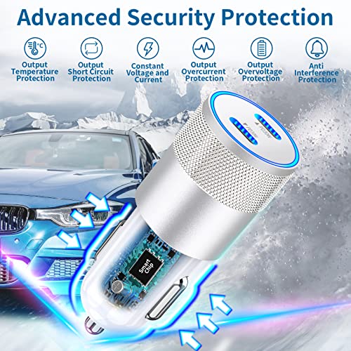 [Apple Mfi Certified] Iphone Fast Car Charger, Braveridge 60W Dual Usb-C Pd Power Pps Rapid Car Charger With 2 Pack Type-C To Lightning Quick Charging Cable For Iphone 14/13/12/11/Xs/Xr/X/Ipad/Airpods #TOP3