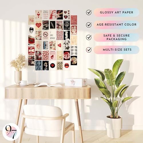 97 Decor Vintage Downtown Girl Room Decor - 40 Pcs Mini Y2k Posters For Room Aesthetic Pictures, Cute Y2k Room Decor 2000s Wall Collage Kit, Retro Red Art Prints For Teen Girls College Dorm (4x6) — view 5