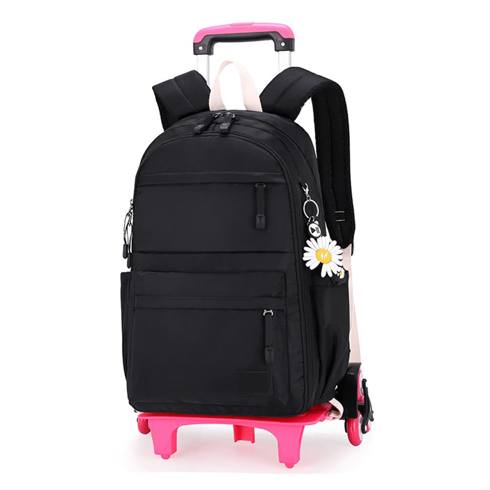 Mochilas Escolares con Ruedas Bolsas Escolares Trolley Mochilas Niñas para Viajes y Escuela, Negro