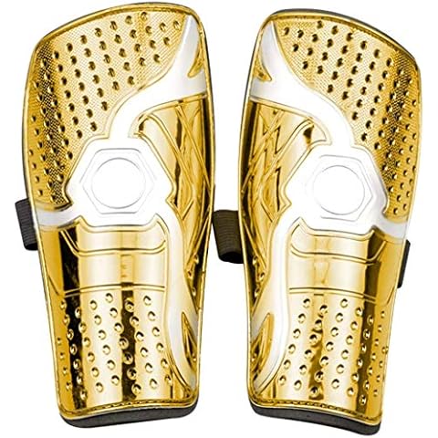 JUVEL Youth Kids Soccer Shin Pad Child Soccer Shin Pad Unisex Perforated Breathable Soccer Leggings 6-12 Year Old Teenager Calf Protective Football Equipment (Golden) Cover