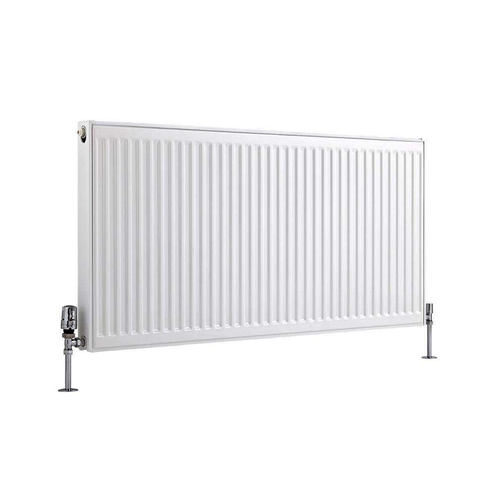 Milano White Compact Type 21 Horizontal Double Panel Plus Convector Radiator - 600Mm X 1200Mm