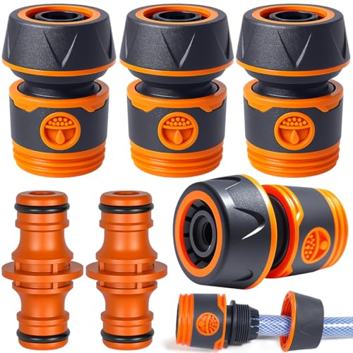 4 Pièces Raccord Tuyau D'arrosage,Embout Tuyau Arrosage 19 mm,Connecteur Tuyau Arrosage(3/4),avec Connecteur,pour rallonge de conduite d'eau et raccordement de Tuyau (B)
