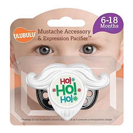 Amazon Com Ulubulu Pacifier Holiday Hohoho Mustache 6 18 Months Baby
