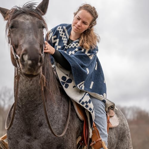 Image of LATITUDE ZERO Alpaca Wool Poncho -Serape | Warm & Soft Clint Eastwood poncho| cowboy - Western - Style