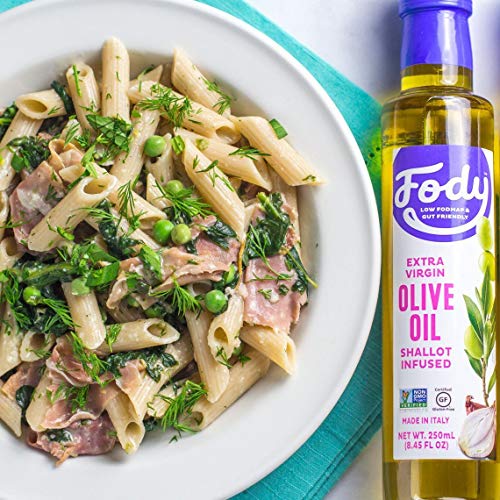 Fody Foods Vegan Extra Virgin Olive Oil | Italian Made Shallot Infused | Low FODMAP Certified | Gut Friendly | IBS Friendly Kitchen Staple | Gluten Free Non GMO