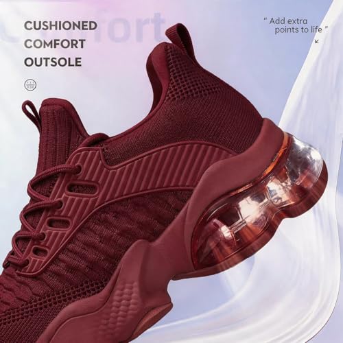 Image of Womens Slip On Walking Shoes Air Running Casual Fashion Tennis Sneakers Comfortable Non Slip Work Athletic Trainers
