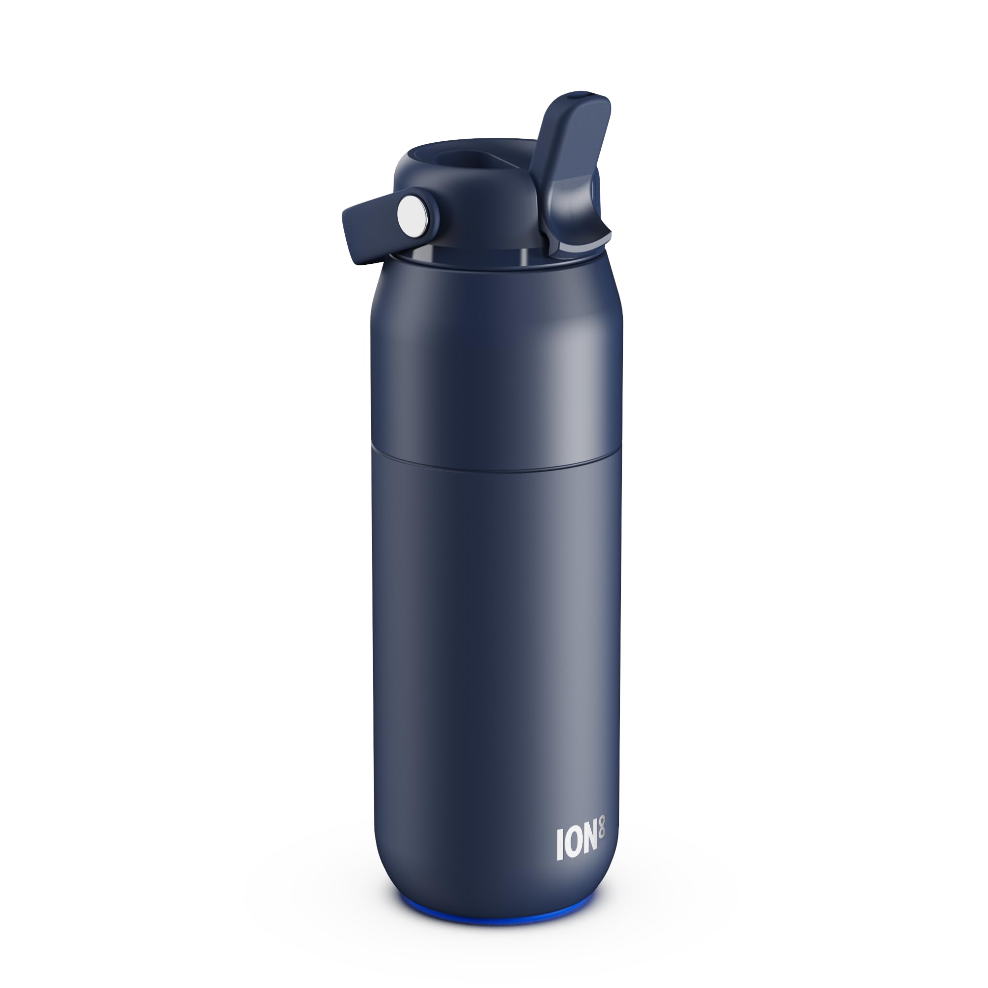 ION8 Primo Urban Insulated Water Bottle 540 ml (18 oz) – Leakproof Stainless Steel Bottle with Straw Lid, Fast Flow, Vacuum Insulated Cold Drinks, Cup Holder Friendly, Dishwasher Safe, Navy Blue — image 1