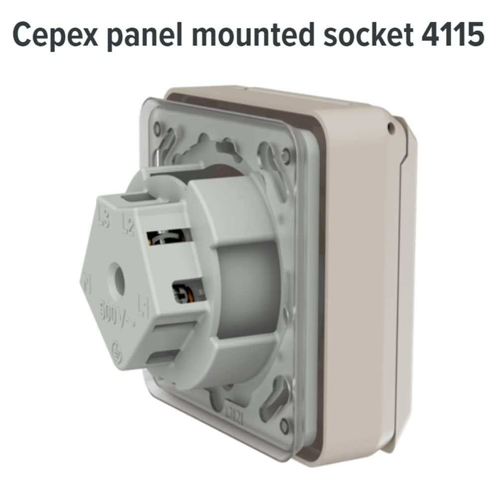 Mennekes 101100352 Basen w systemie cepex-th, gniazda CEE, 400 V, 50–60 Hz, 16 A, 5-biegunowe, IP 44, 5 pakiet