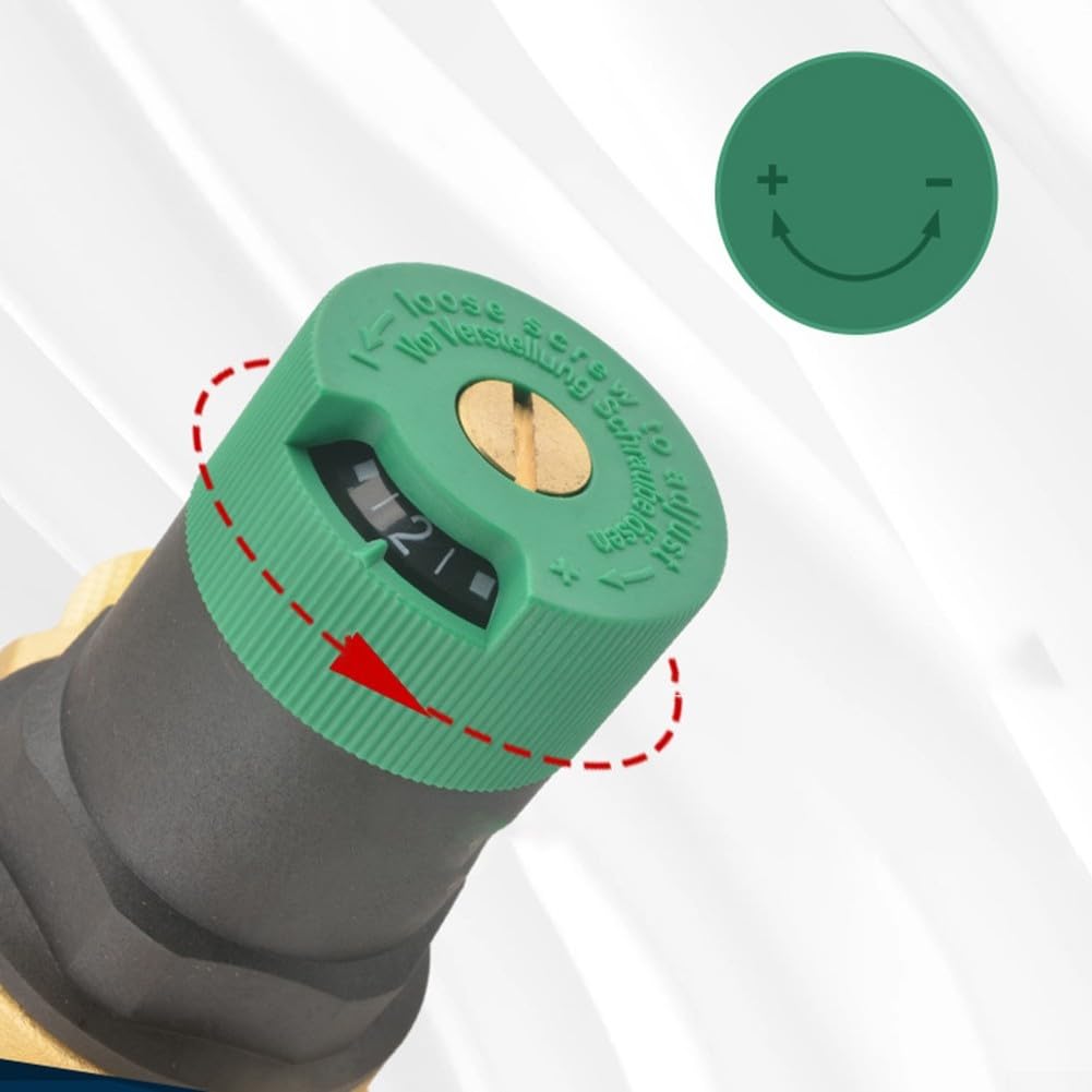 Regolatore di pressione dell'acqua con manometro accurato, 3/4" DN20 Riduttore di pressione dell'acqua in ottone/plastica 34 DN20 per manometro di precisione e filtro (ottone)