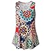 Produktbild Lazzboy Frauen Sommer Gedruckt ärmellose Weste Bluse Tank Tops Camis Kleidung ärmelloses Rundhals Runzlig Lose Fit Lässig Täglichen Sport Yoga Racerback(Khaki,L)