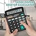 2 Pack Calculator Bulk, 12 Digits Calculators Desktop with Large LCD Display and Sensitive Butto, Solar and Battery Dual Power, Desk Calculator