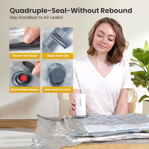 18 Pack Vacuum Storage Bags for Travel with Pump,Space Saver for Clothes - image 2