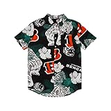 FOCO Cincinnati Bengals NFL Mens White Stripe Floral Button Up Shirt - XL