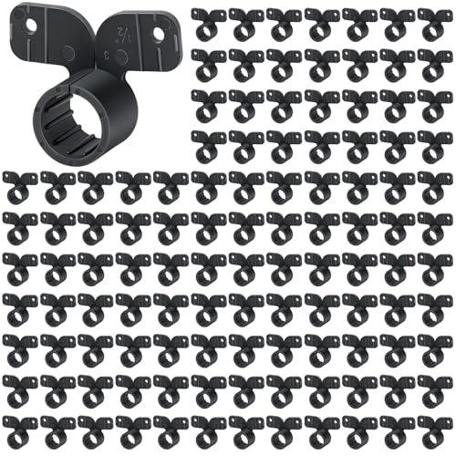 Image of Briwooody 200 Pack 1 /2 Inch Pex Suspension Pipe Clamps Tubing Supports for Pex, Copper, Cpvc Pipe, Butterfly Style(Black)