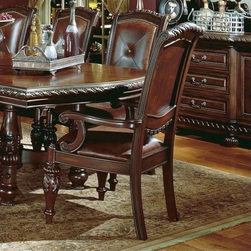 Steve-Silver-Company-Antoinette-Leather-Dining-Arm-Chair-in-Cherry-Set-of-2 Steve Silver Company Antoinette Leather Dining Arm Chair in Cherry Set of 2