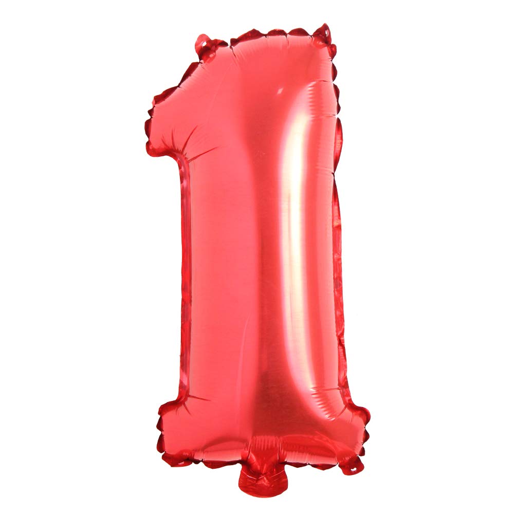 16" inch Single Red Alphabet Letter number Balloons Aluminum Hanging Foil Film Balloon Wedding Birthday party decoration banner Air Mylar Balloons (16 inch Red 1)