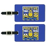 Minions Good Vibes Luggage ID Tags Suitcase Carry-On Cards - Set of 2