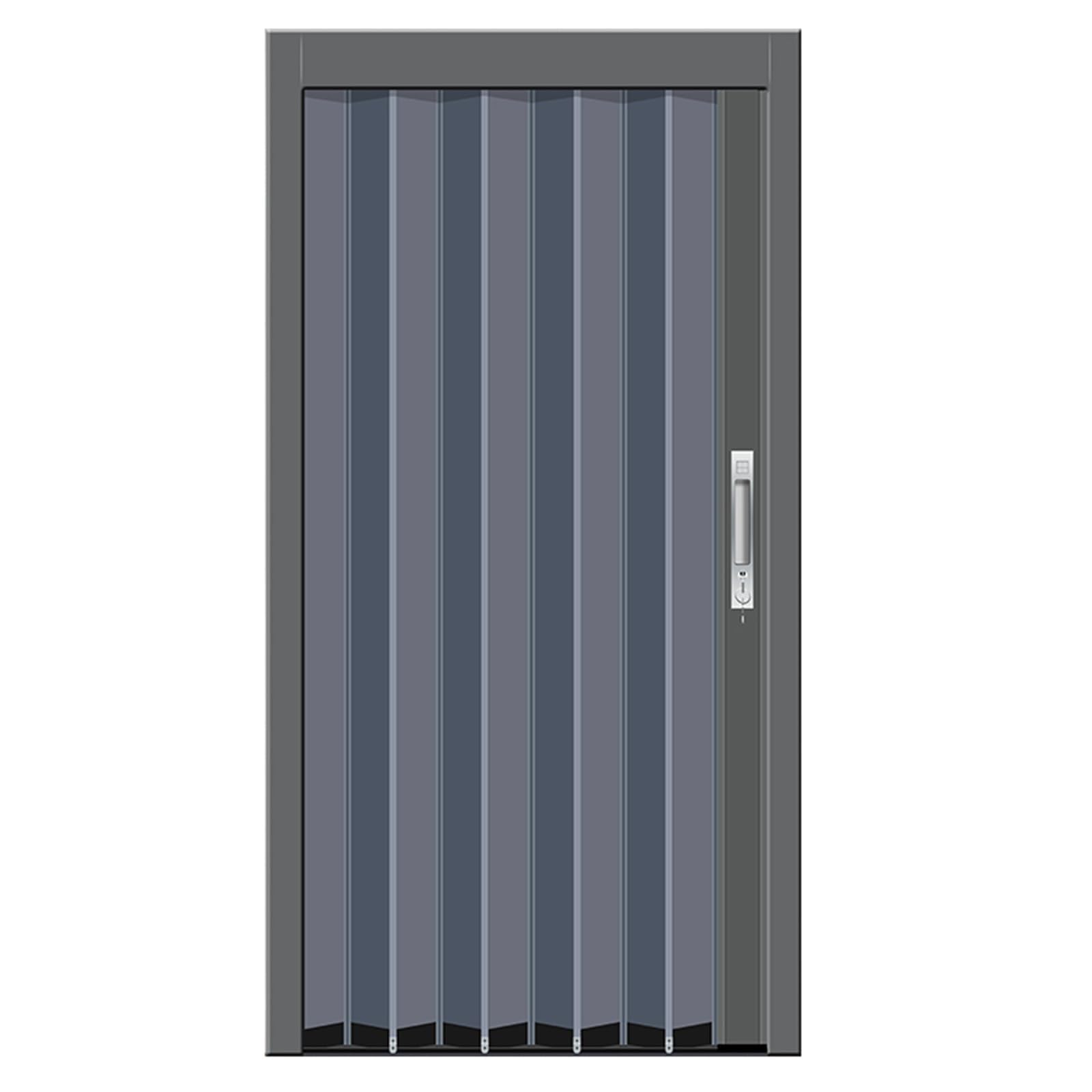 Harmonika, harmonijka, drzwi harmonijkowe, zamykane od wewnątrz, drzwi do komory z aluminiową płytką zaciemniającą, ze stopu aluminium, teleskopowe drzwi składane, ścianka działowa z zamkiem