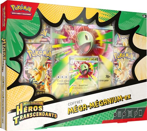 Pokémon : Coffret Méga-Évolution – Héros Transcendants – Méga-Méganium-ex (1 Carte Promo...