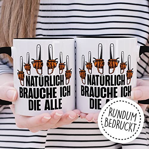 Holzfäller Tasse Kettensäge Geschenkidee Wald Kaffeetasse mit lustigen Spruch Geschenk für Förster...