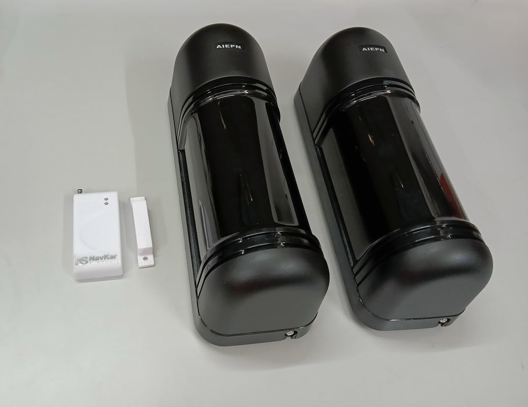 NAVKAR SYSTEMS Tri Beam Sensor 250 Meter with Wireless Sensor 433 Mhz for Wireless Communication (Security System Not Included) Black Colour