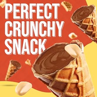 BeeMax Tiny Bites Peanut Butter Mini Waffle Cones - 4.24 oz Bag (Pack of 2) - Crispy Waffle Cones Filled w/Belgian Peanut Butter Chocolate - Bite-Sized Snacks for Parties, Lunchboxes & Dessert Boards