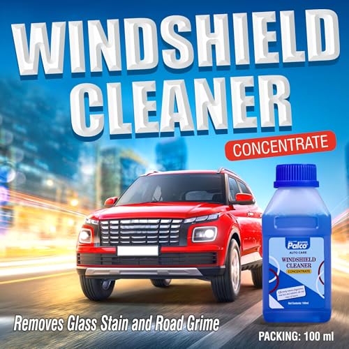 Image of PALCO Car Windshield Cleaner Liquid Concentrate 100ml (Pack of 12) Windshield Washer Fluid for Car for Streak Free Glass Finish with Car Wiper Liquid (Add 50ml in 2L Water in Windshield Tank)