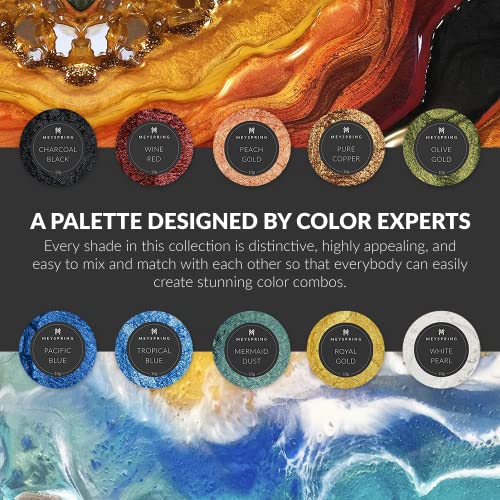 Meyspring Two Tone Collection - Mica Powder For Epoxy Resin - New Generation Of Epoxy Resin Color Pigment - 100% Mineral, Skin-Safe, And Inert Pigment Powder For Epoxy Resin (Pigment Powder Set 100G) #TOP3