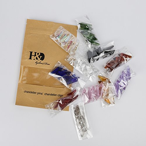 H&D Hyaline & Dora 50Pcs 38Mm Crystal Icicle Pendant Chandelier Prisms Drops Lamp Candle Holders Curtain Diy Parts(Multi-Color) #TOP4