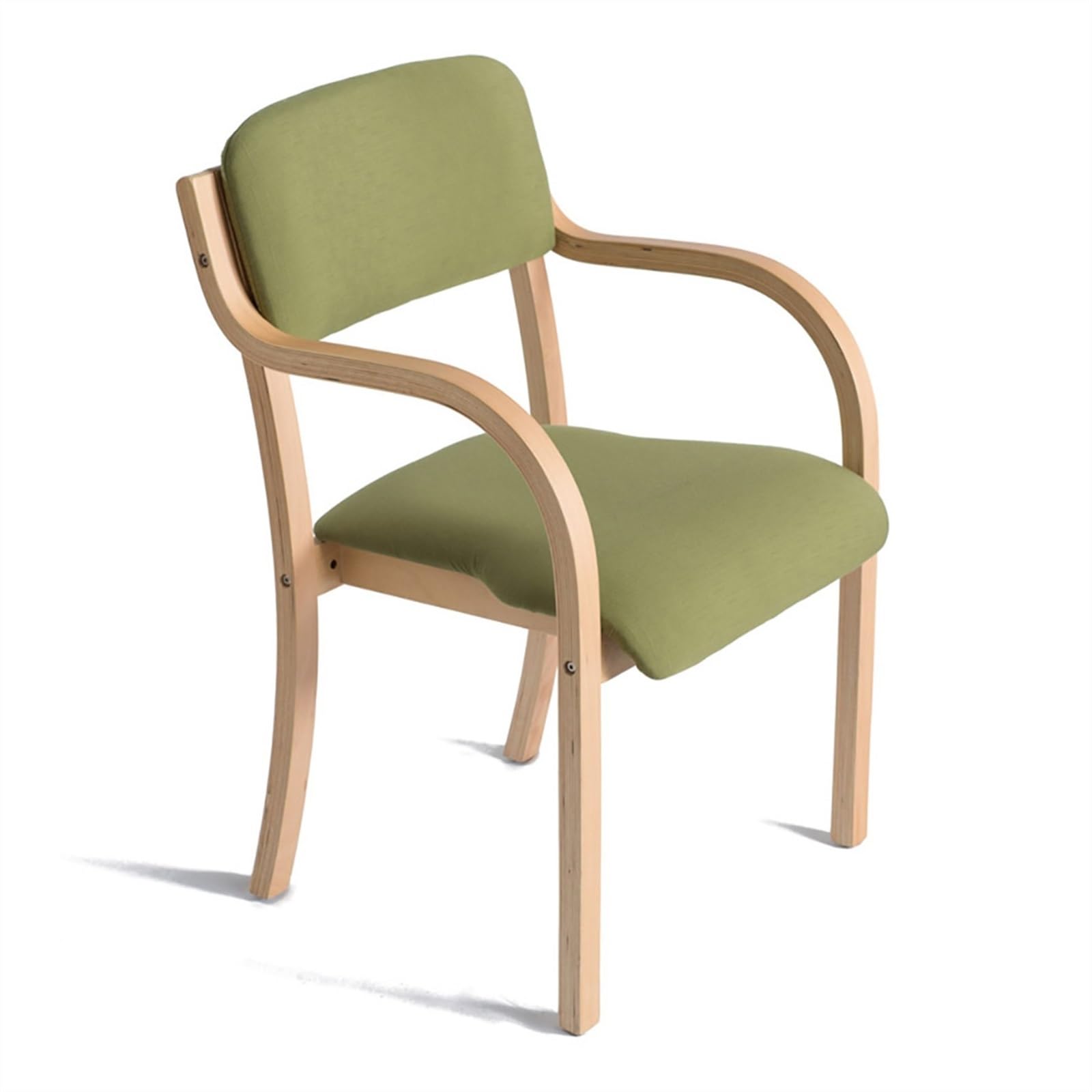 Solid Wood Dining Chairs with Arms Kitchen Chair Upholstered Living Room Armchair with Backrest Modern Office Leisure Lounge Reception Cafe Chairs Accent Armrests Max Load 150kg ( Color : Green ) โ image 1
