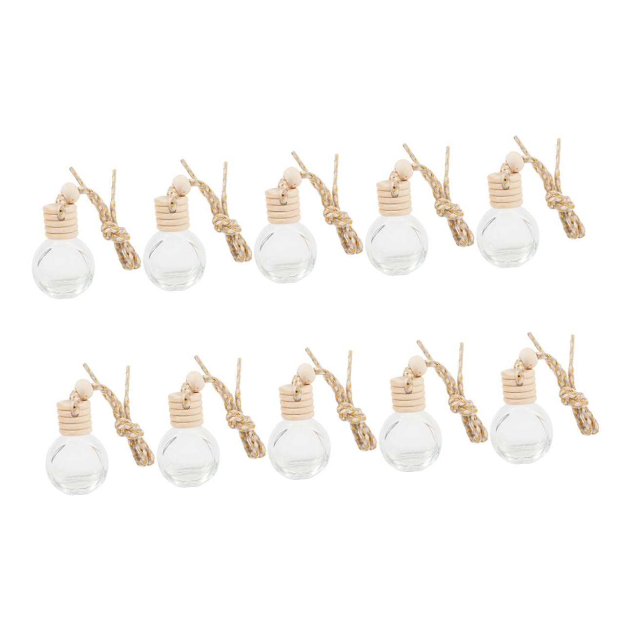 Gatuida 50stücke Auto Duftflasche Hängend Leere Glasflaschen Für Ätherische Öle Nachfüllbare Parfüm Diffuser Für Auto Transparentes Design Mit Aufhängeseil
