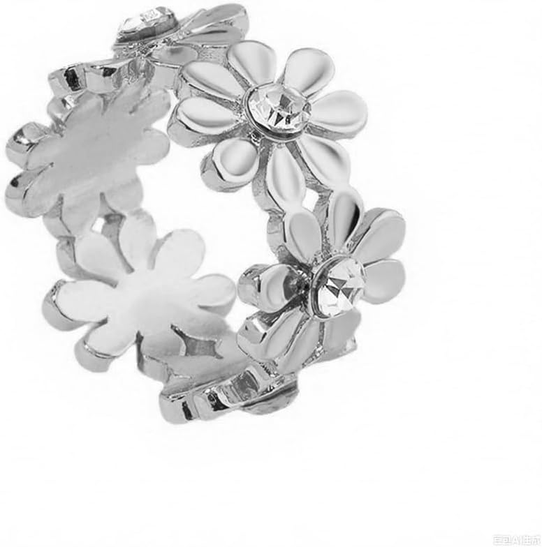 Daisy Flower CZ Silk Scarf Ring Slides Clip for Women Scarves Shawl T Shirt Fashion Minimalist Gold/Silver Plated Floral Buckle Holder Clasp for Dresses Clothing Accessories Trendy Jewelry