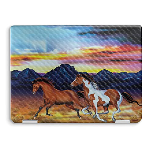 Image of MightySkins Carbon Fiber Skin Compatible with HP Spectre x360 14 inch (2022) Full Wrap Kit - Wild Horses | Protective, Durable Textured Carbon Fiber Finish | Easy to Apply | Made in The USA