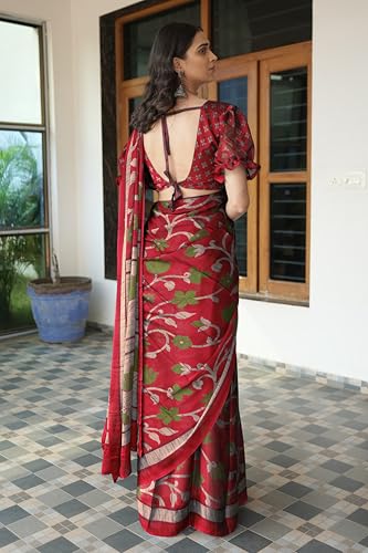 Image of MIRCHI FASHION Saree for Woman Chiffon Floral Printed | Lightweight Daily Wear Women's Sari with Unstitched Blouse Piece (Available in 20 Colors)