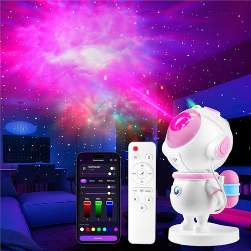 Kangtaixin Astronaute Projecteur de Ciel étoilé pour Enfant, Veilleuse LED, Projecteur Galaxy avec Télécommande et Application de Contrôle, Décoration de...