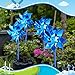 Deekin 50 Pcs Blue Pinwheels Bulk for Health Awareness Pinwheels for Yard and Garden Reflective Pin Wheel Spinners Toy