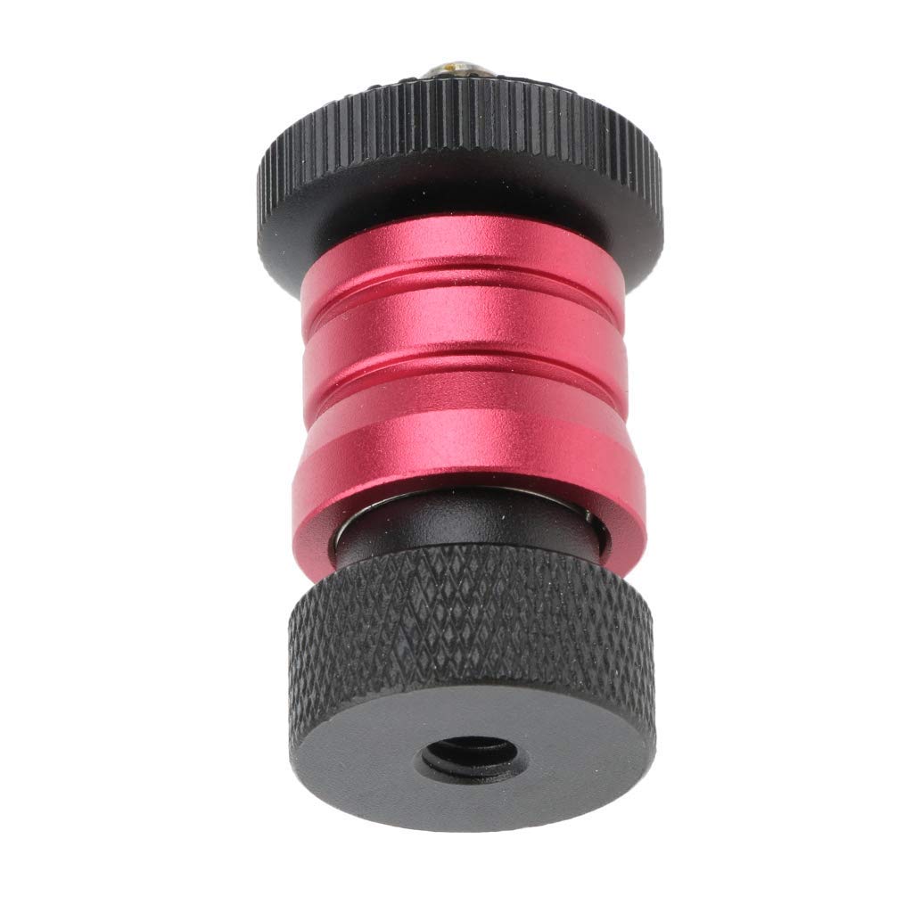 Inzopo Per Arca Swiss Treppiede Testa a Sfera Fotocamera Hot Shoe Mount Piastra a sgancio rapido 1/4 Foro per vite - Rosso, come descritto Rosso