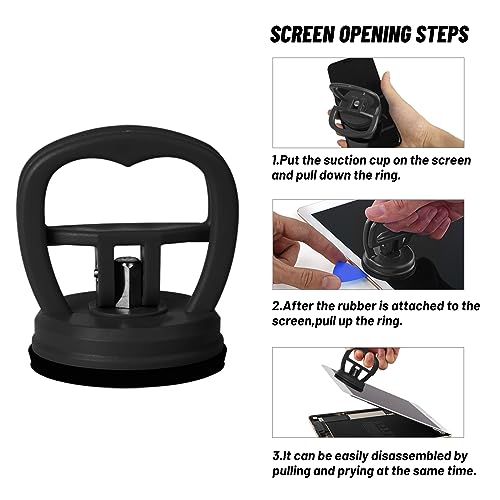 Image of Kaisiking 2 PCS Screen Suction Cup LCD Screen Opening Tools Screen Replacement Tools for iPhone,iPad, iMac, MacBook, Tablet, Laptop,Etc.（Black）