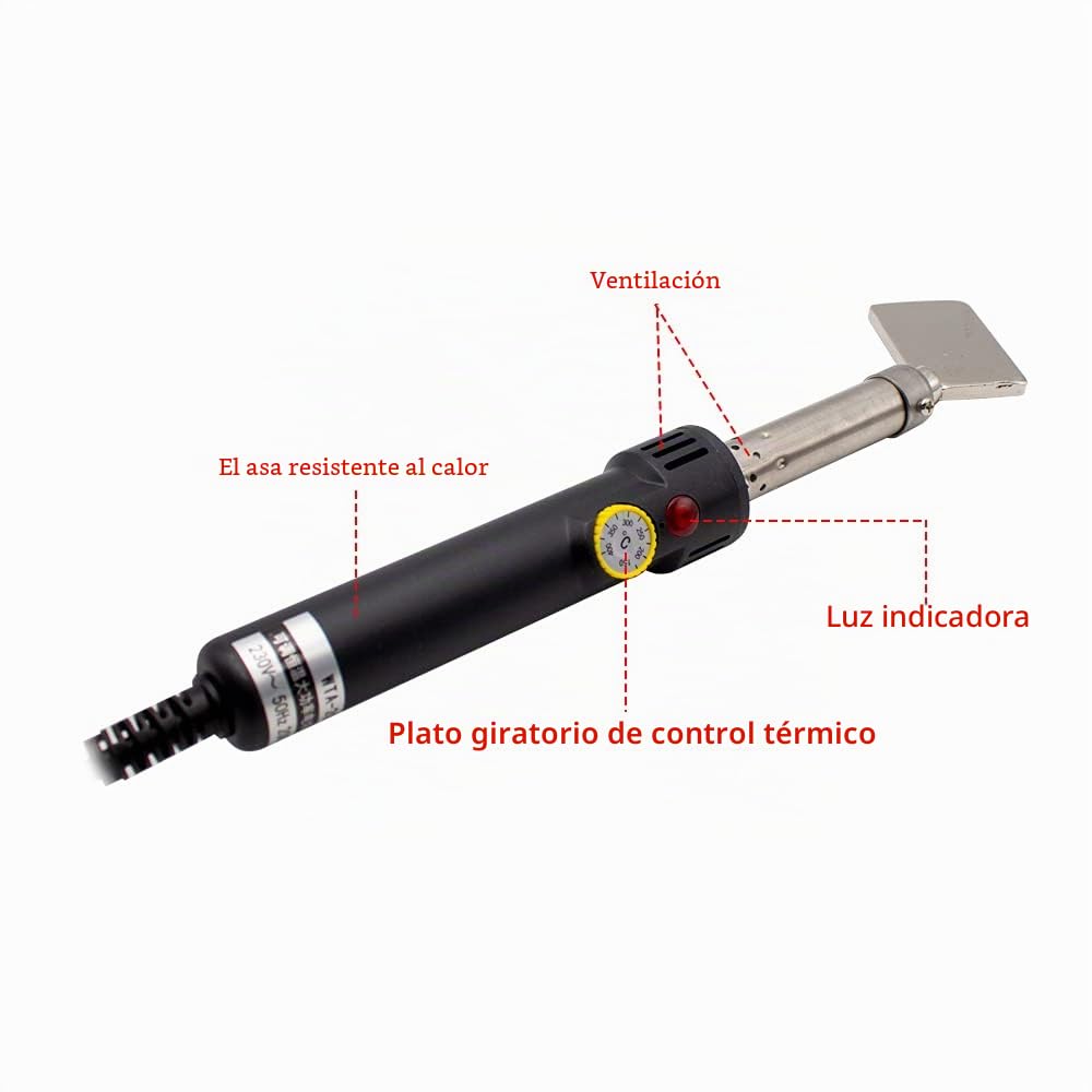 Toplionace Soldador de Soldadura de Correa Redonda de PU, Conector de Correa de Transmisión de 220V Máquina de Fusión en Caliente de Correa de Poliuretano 200W 0-400 ℃ Ajustable WTA-200